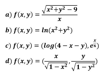 ejercicios resueltos de dominio de una función de varias variables