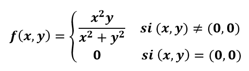 derivadas parciales de funcion definida a trozos