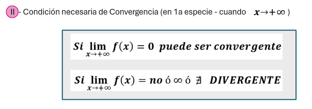 condicion necesaria de convergencia